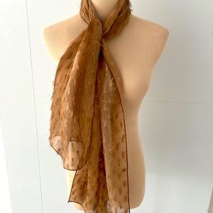 Gold/Tan scarf sheer with texture.